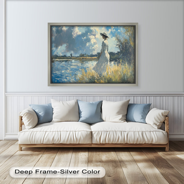 Lady by the River – Impressionist Oil Painting