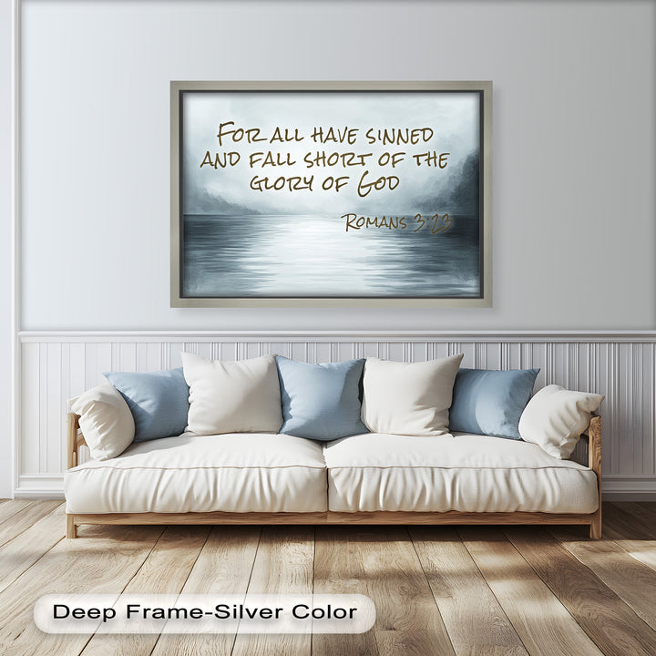 Romans 3:23 – Grace and Redemption Bible Verse Oil Painting