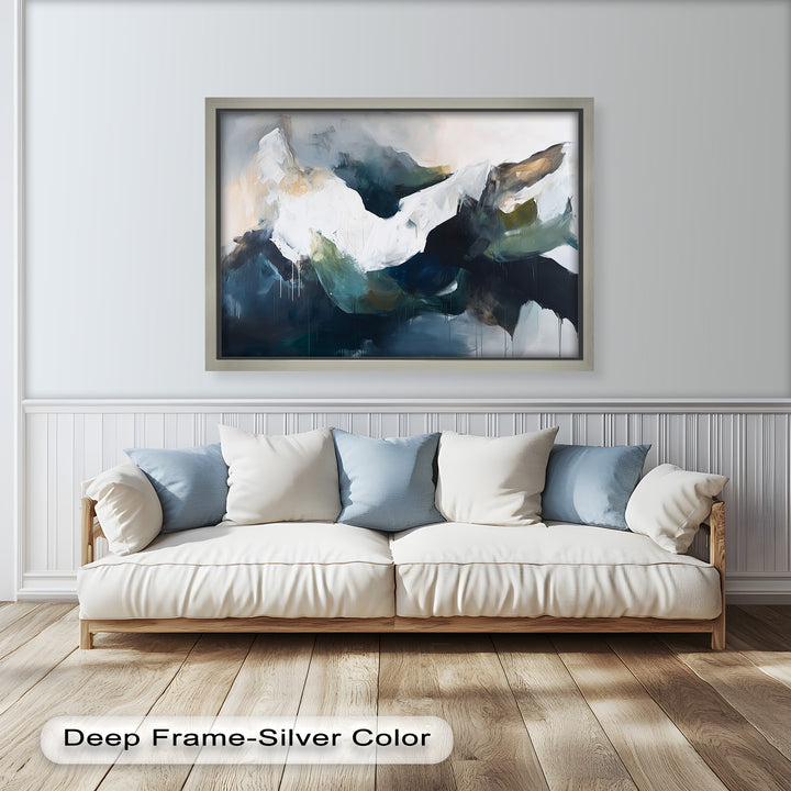 Eclipsed Range – Bold Mountain Shadows Abstract Oil Painting