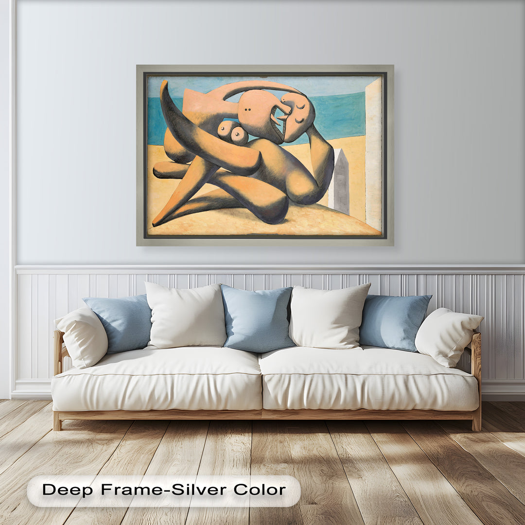 Lovers by the Sea – Abstract Embrace Picasso Oil Painting