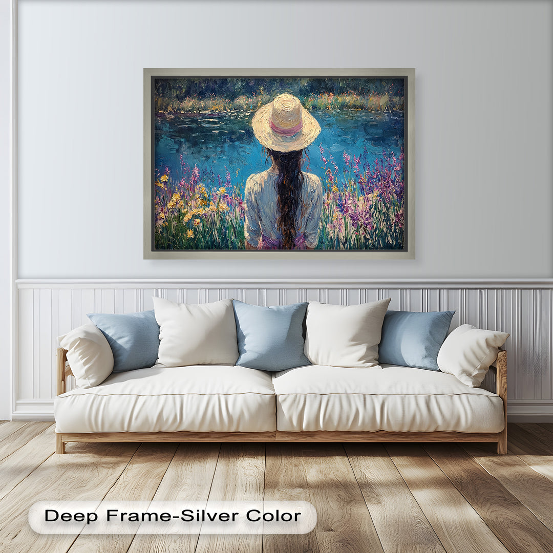 Girl by the Water – Impressionist Oil Painting