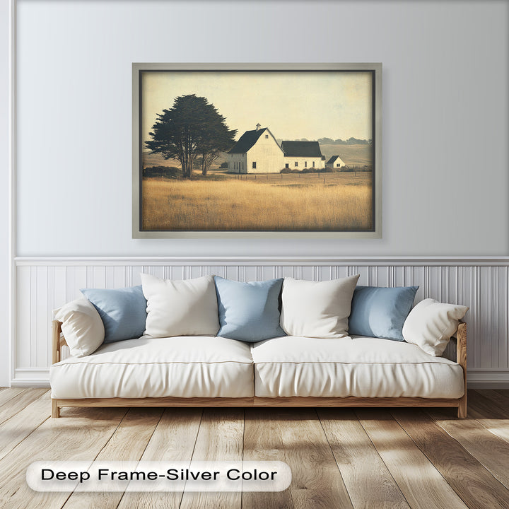 Golden Prairie Barn – Ölgemälde einer Bauernhauslandschaft