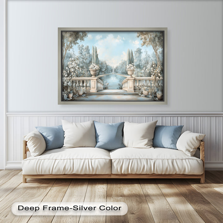 Tranquil Garden Terrace – Landscape Oil Painting