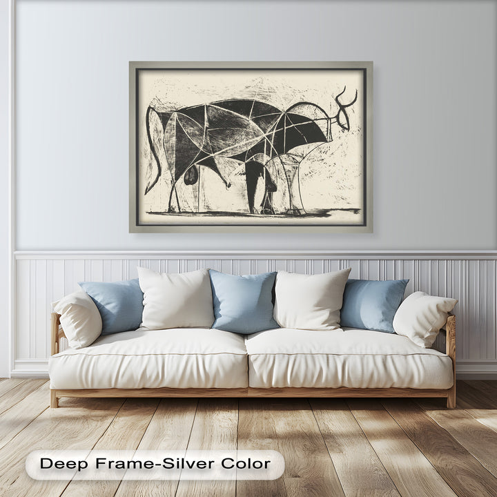 The Bull by Pablo Picasso – Minimal Abstract Oil Painting