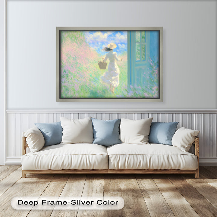Into the Bloom – Dreamy Woman in Wildflower Field Oil Painting