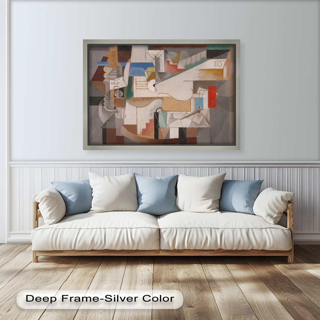 Geometric Forms and Layered Structure – Cubist Oil Painting