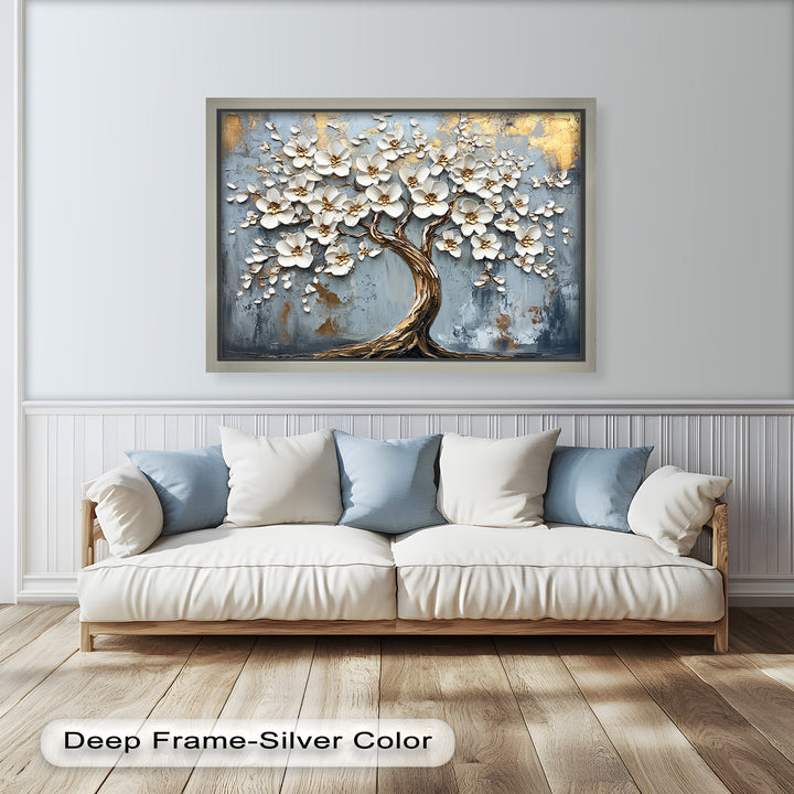 Golden Blossom Tree – Floral Oil Painting