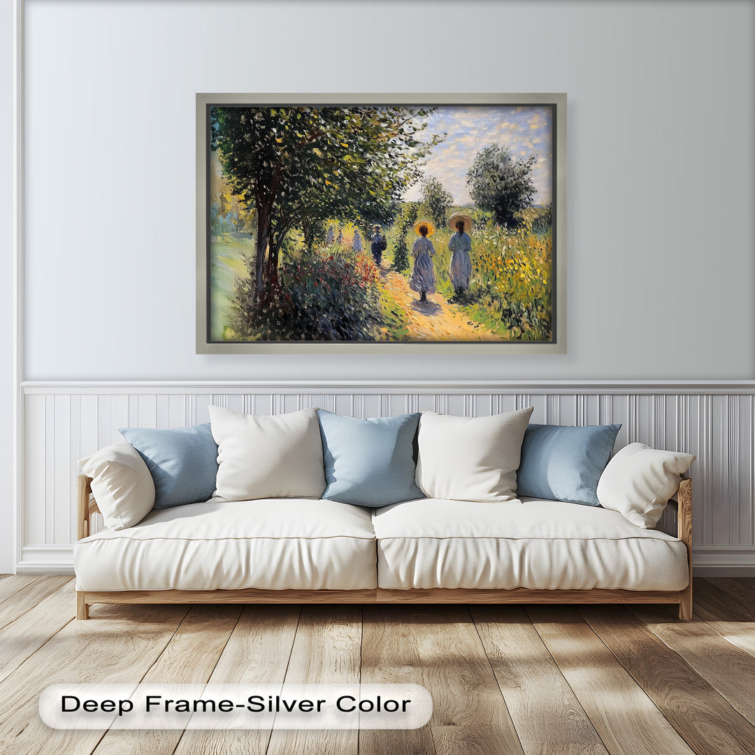Afternoon Stroll – Sun-Dappled Garden Walk Oil Painting