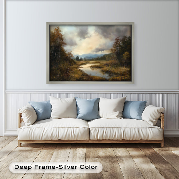 Goldene Ruhe in der Abenddämmerung – Ölgemälde aus dem Hudson River Valley