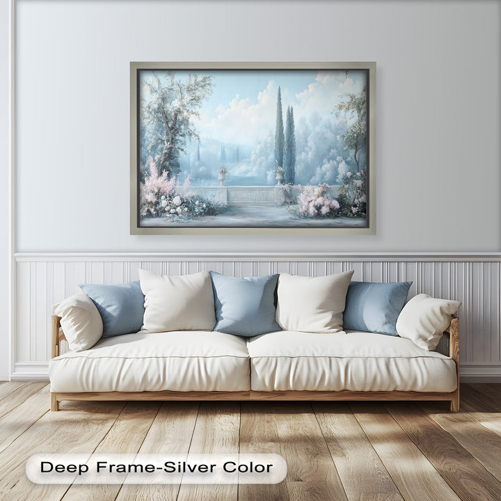 Serene Garden Terrace – Landscape Oil Painting