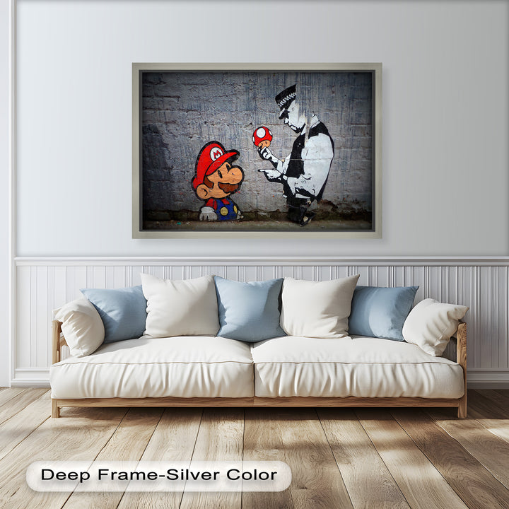 Mario Meets the Law – Banksy Oil Painting