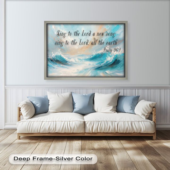 Christian Seascape Painting – Psalm 96:1 Call to Worship

