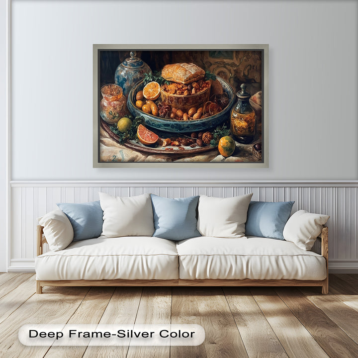 Golden Harvest Table – Ornamentales Festmahl Stillleben Essen Malerei