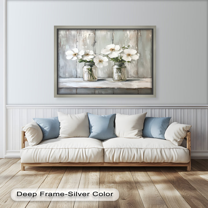 White Flower Jar Still Life – Floral Oil Paintings