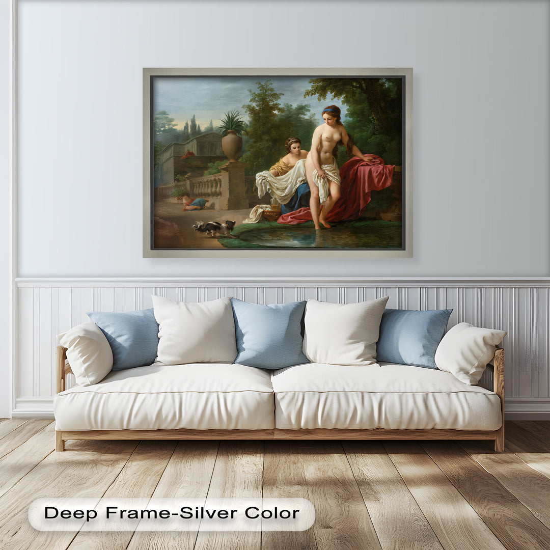Bathing in the Garden – Neoclassical Elegance Oil Painting