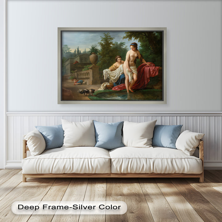 Bathing in the Garden – Neoclassical Elegance Oil Painting