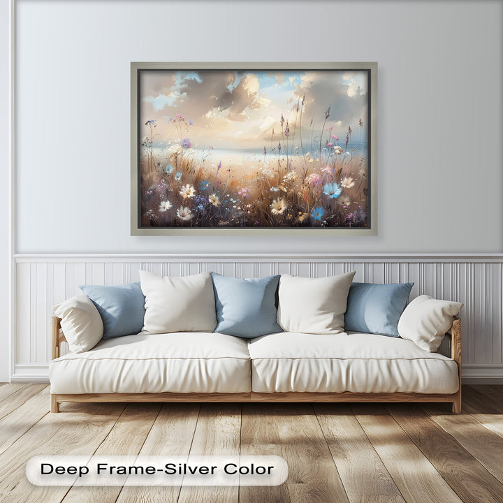 Spring Wildflowers Landscape – Tranquil Nature Oil Painting