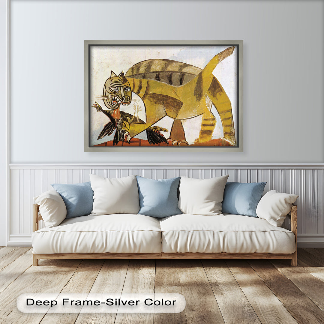 Wild Cat and Bird by Pablo Picasso – Cubist Oil Painting