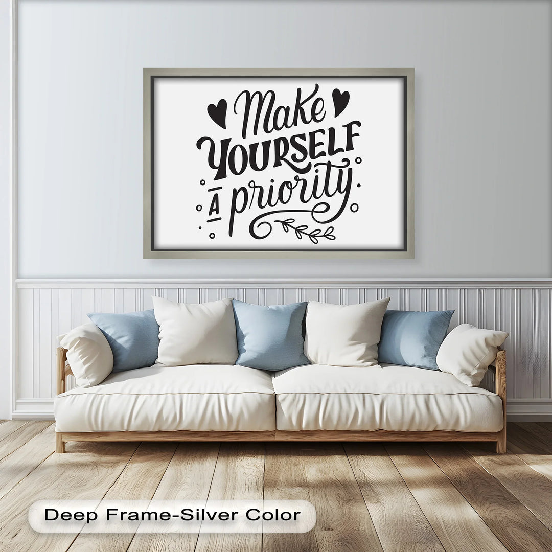 Positive Affirmation Oil Painting – Motivational Quote Decor for Bedroom or Office
