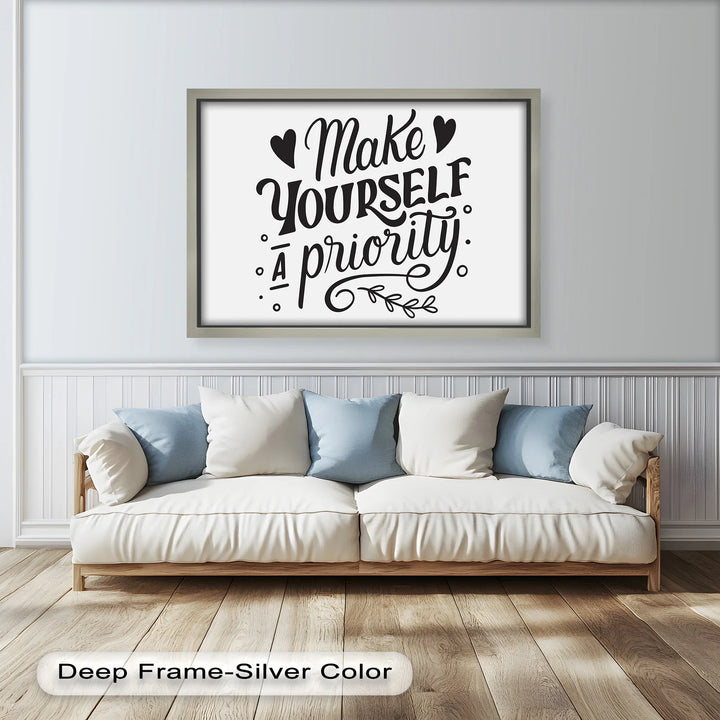 Positive Affirmation Oil Painting – Motivational Quote Decor for Bedroom or Office
