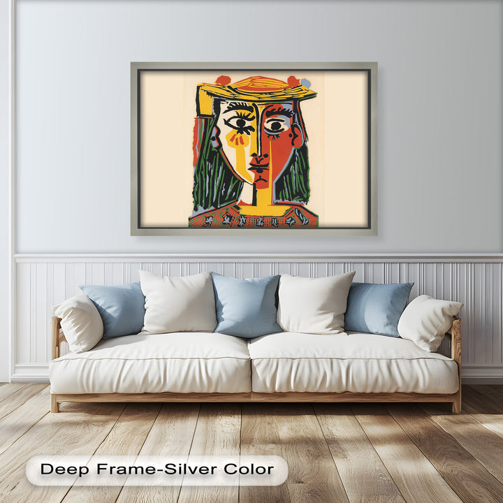 Picasso Woman with Hat – Cubist Portrait Oil Painting