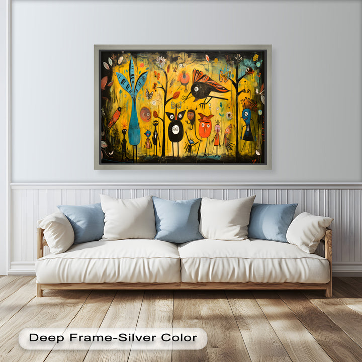 Whimsy in the Wild – Surreal Forest Creature Picasso Oil Painting