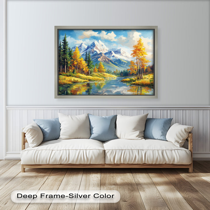 Golden Autumn Peaks – Mountain Landscape Oil Paintings