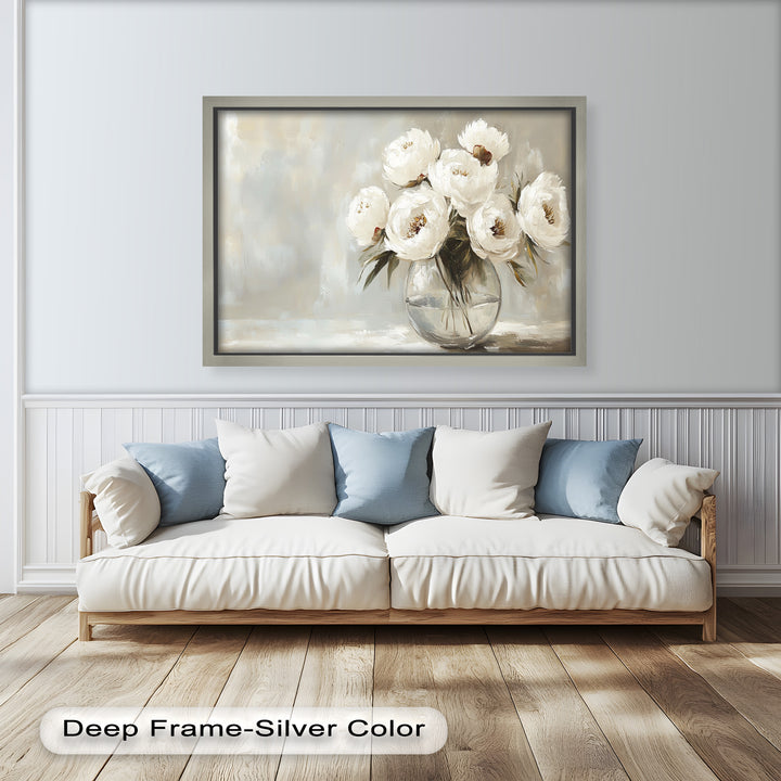 White Peony Bouquet – Floral Oil Paintings