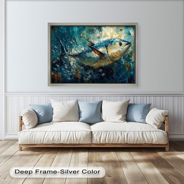 Bluefin Tuna in Ocean Current – Animal Oil Painting