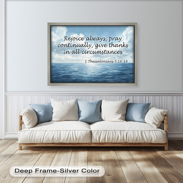 1 Thessalonians 5:16-18 – Rejoice, Pray, and Give Thanks Bible Verse Oil Painting