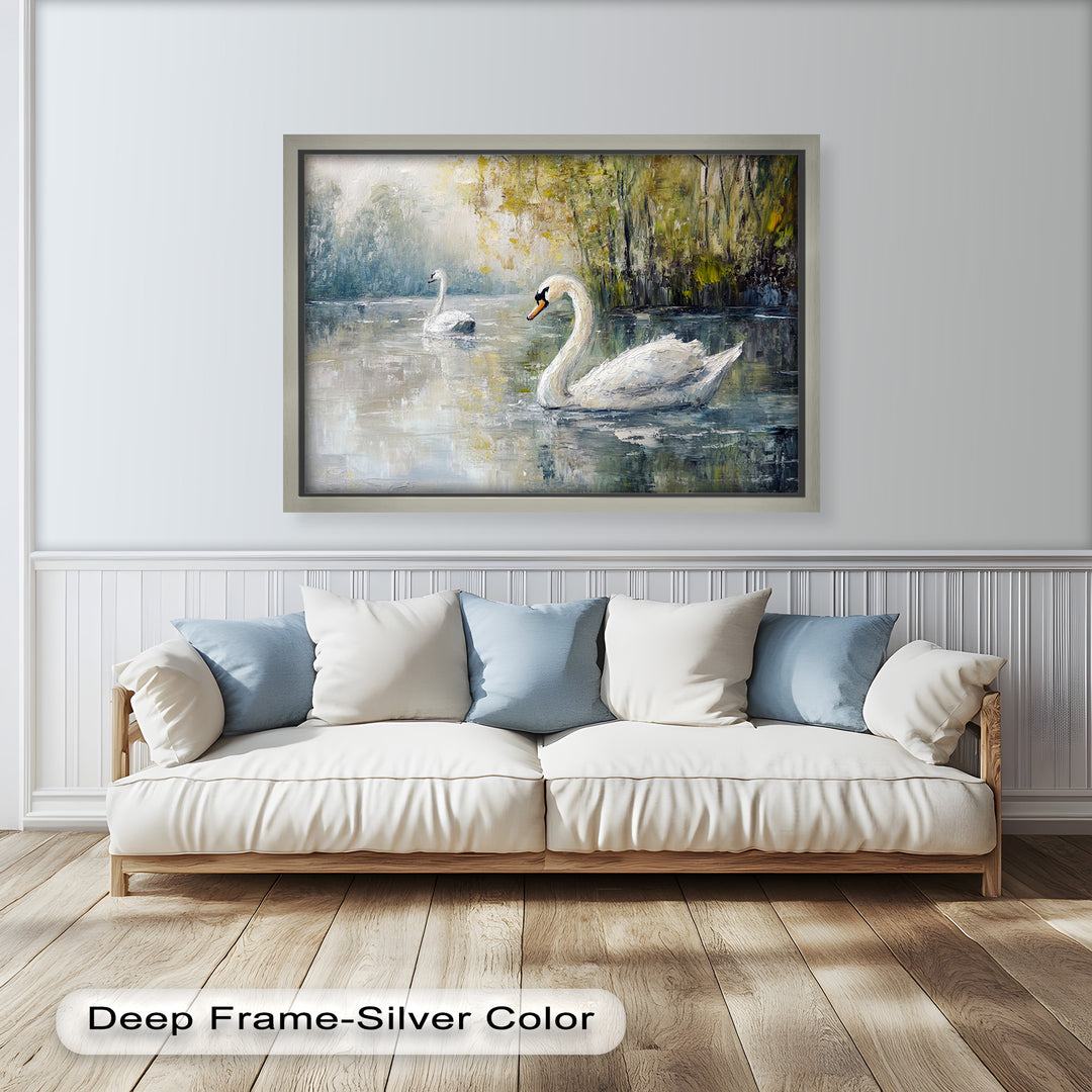 Swans on the Lake – Animal Oil Painting