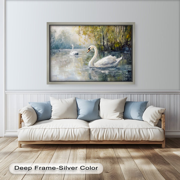 Swans on the Lake – Animal Oil Painting