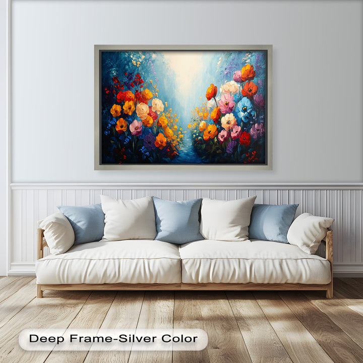 Multicolor Wild Bloom Explosion - Flower Oil Painting