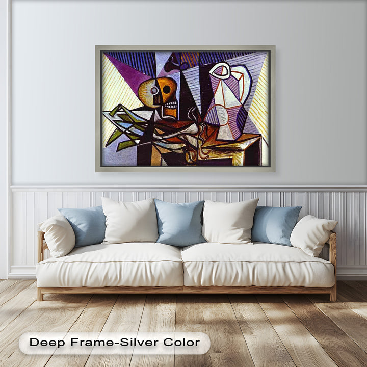 Still Life with Skull by Picasso – Symbolic Cubist Oil Painting