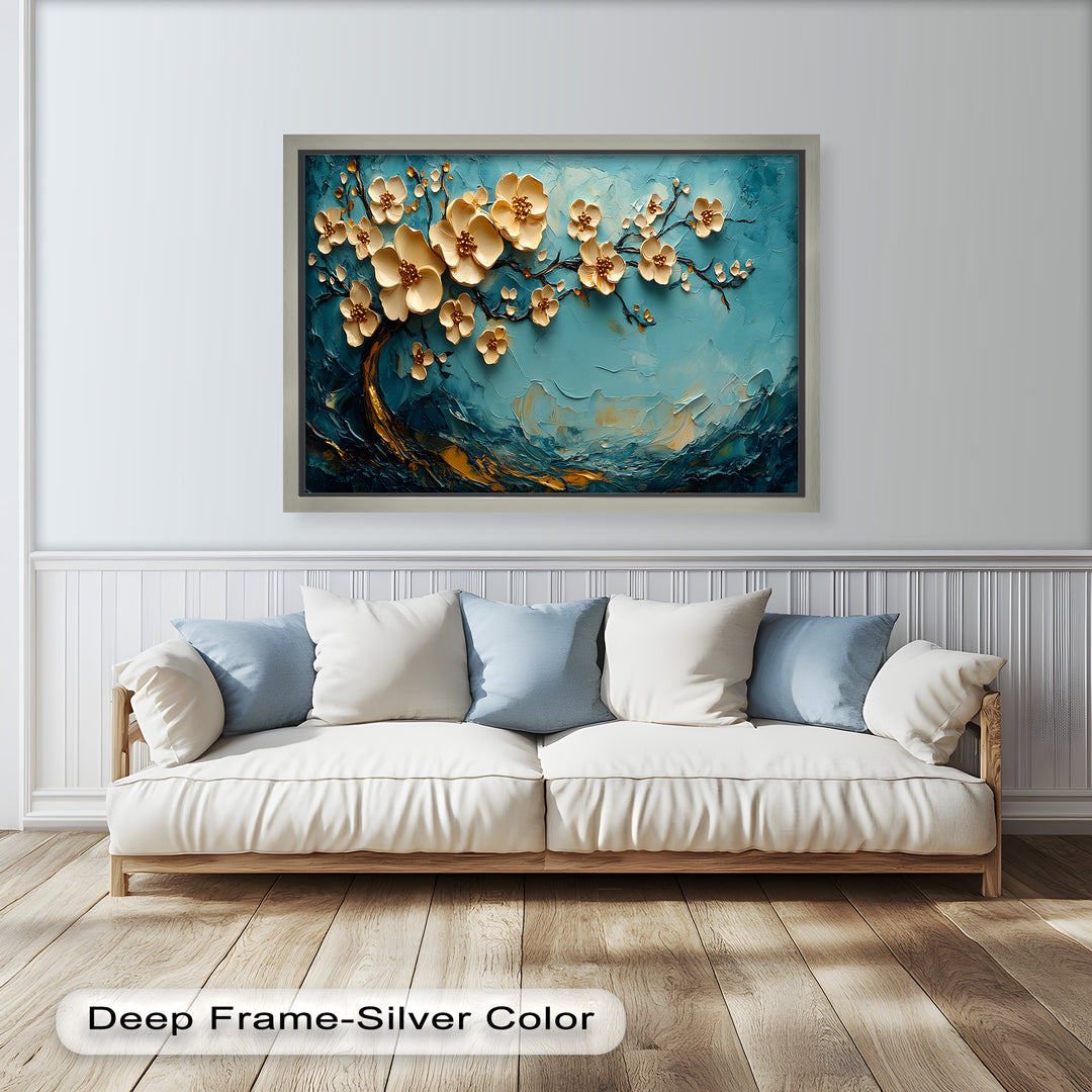 Golden Flowers – Botanical Oil Painting