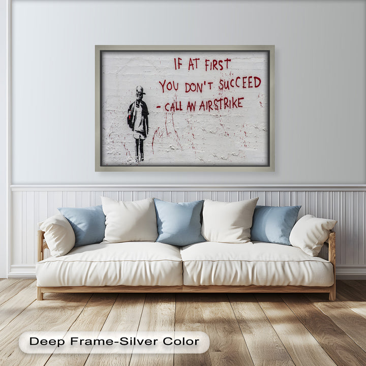 Call an Airstrike – Provocative Banksy Oil Painting