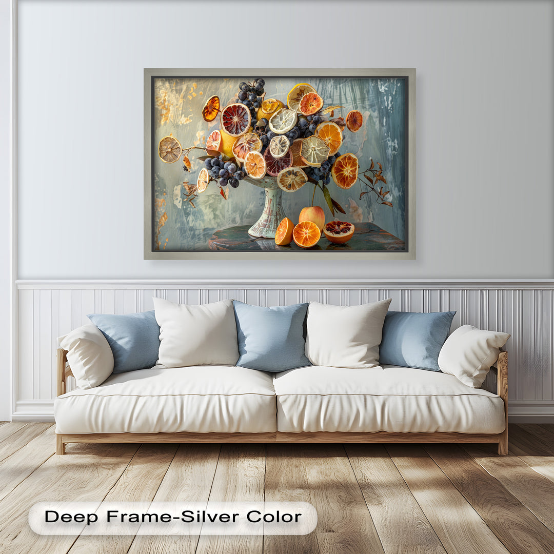 Grapes and Citrus Harmony – Decorative Still Life Food Painting