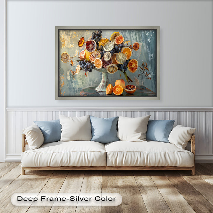 Grapes and Citrus Harmony – Decorative Still Life Food Painting