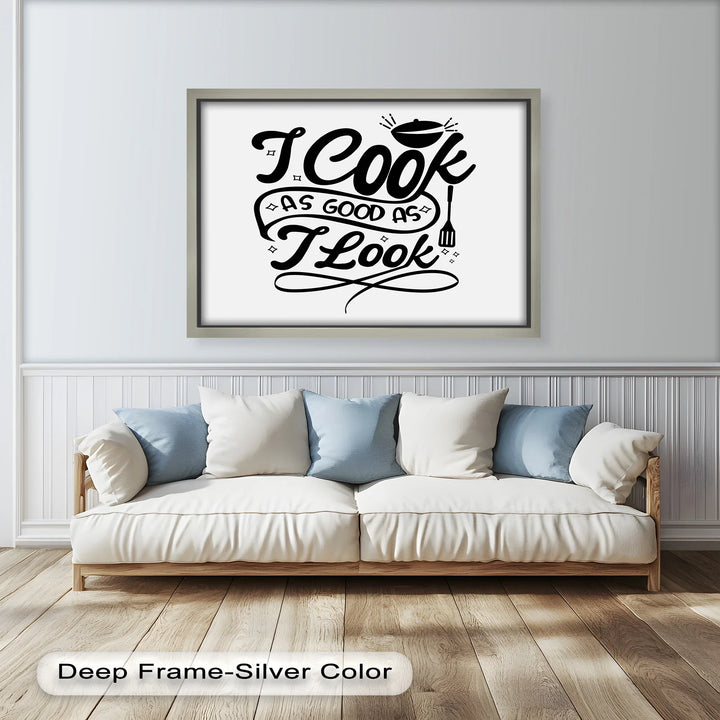 Bold Typography Oil Painting – Humorous Kitchen Decor with Chef Vibes
