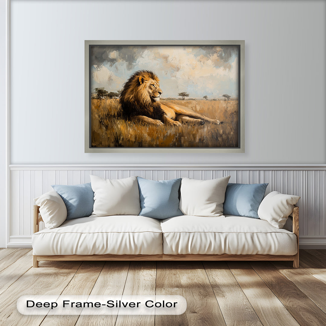 Majestic Serengeti King – Regal Lion Oil Painting