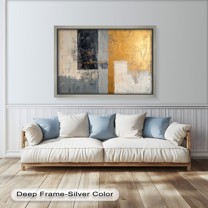 Golden Edge Abstract – Moderne Ölgemälde