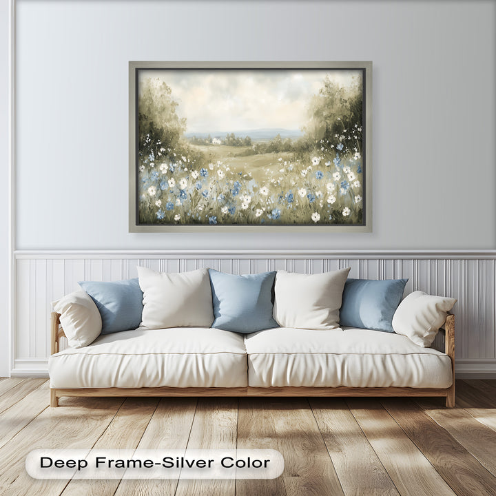 Wildflower Field Wall Art – Landscape Oil Painting