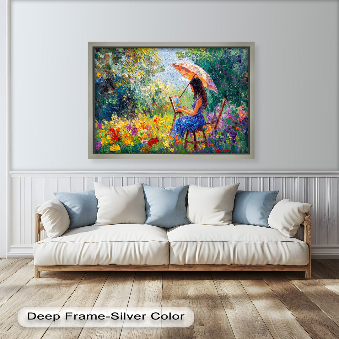 Colorful Garden Scene – Impressionist Oil Painting