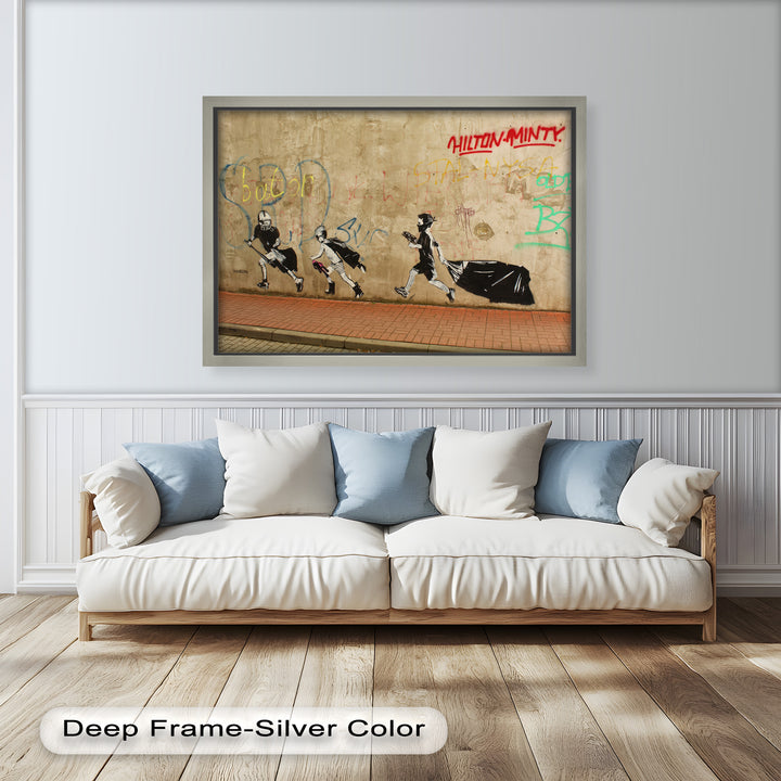 Street Rebellion Run – Urban Youth Banksy Oil Painting
