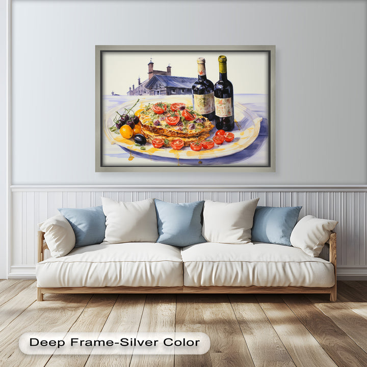 Tuscan Table – Rustic Lasagna and Wine Still Life Food Painting