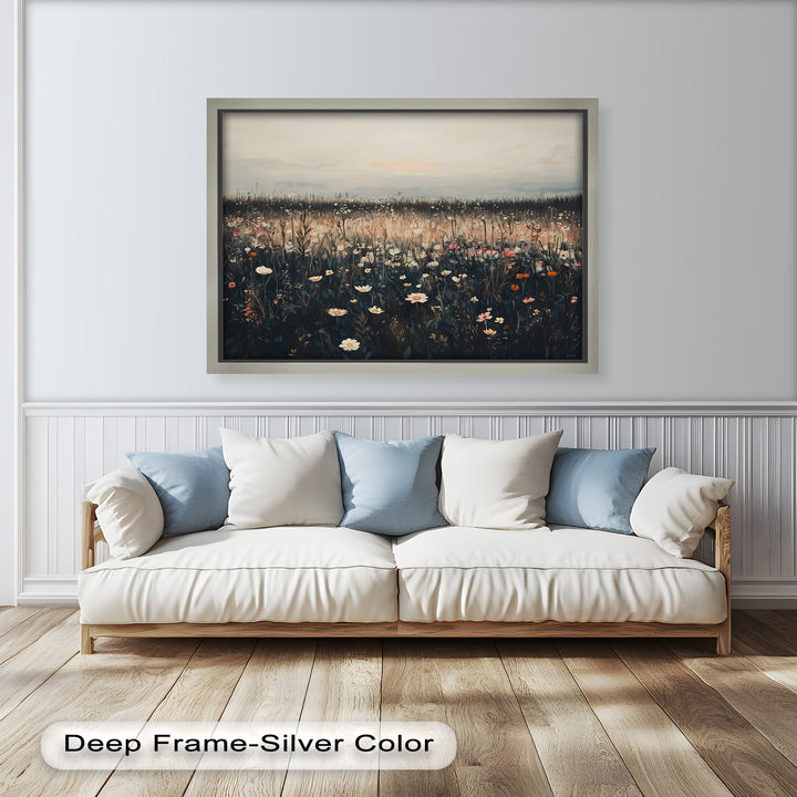 Wildflower Horizon – Framed Oil Painting