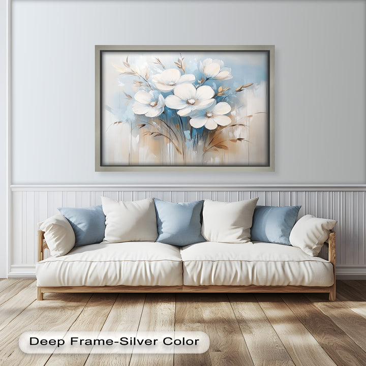 Soft White Blossoms – Floral Oil Painting