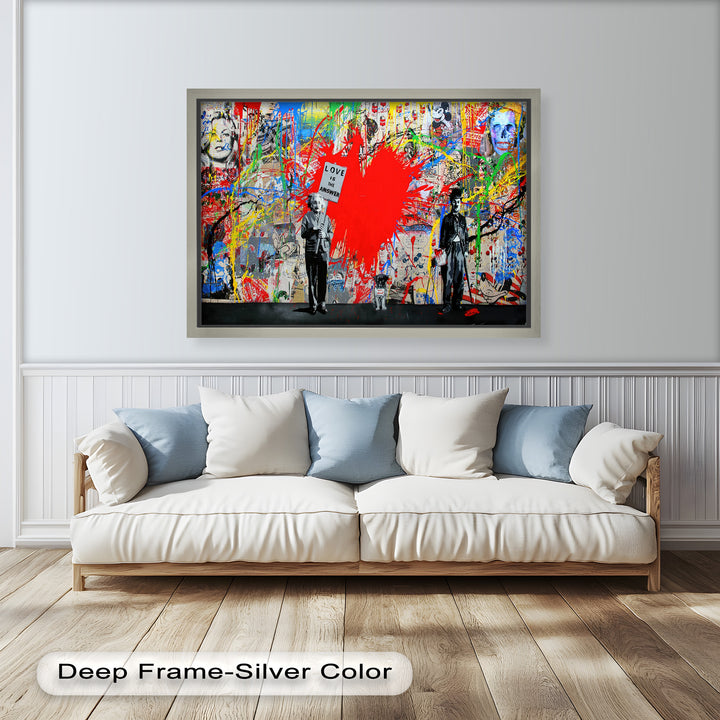 Love Is the Answer – Color Explosion Banksy Oil Painting