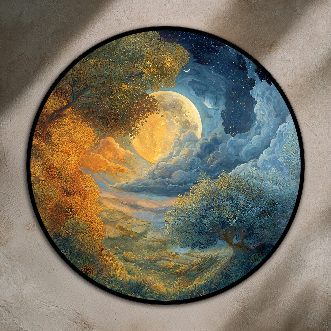 Moonlit Harmony – Dreamlike Landscape Oil Painting