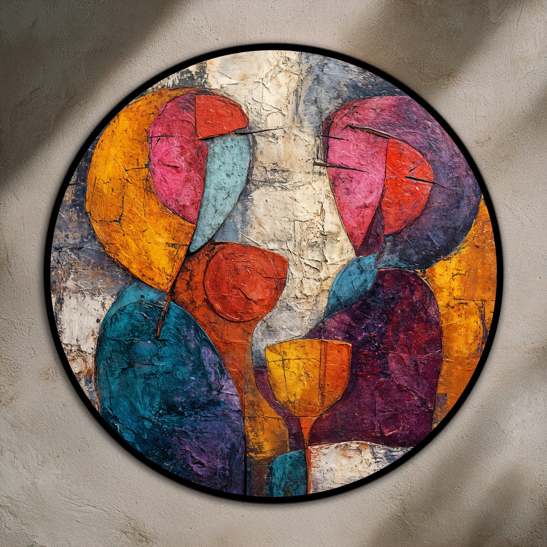 Susurros sobre el vino – Ronda de amantes abstractos Cuadro al óleo